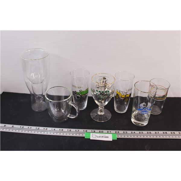 (7) Beer Glasses & Plastic Swords