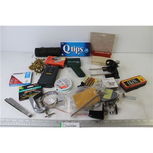 Screw Extractors - Q-Tips - Electro Metalloscope - Stud Finder - Staples - Feeler Gauge - Misc. Item