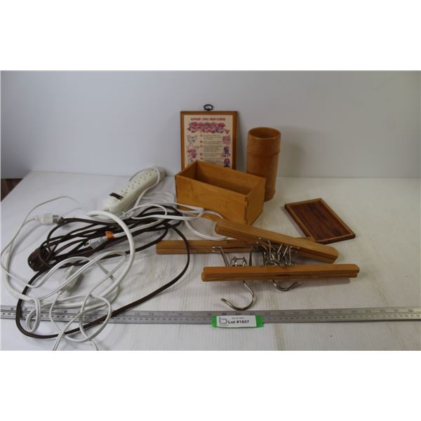 Bamboo Cup - Wooden Slacks Hangers - Extension Cords - Power Bar