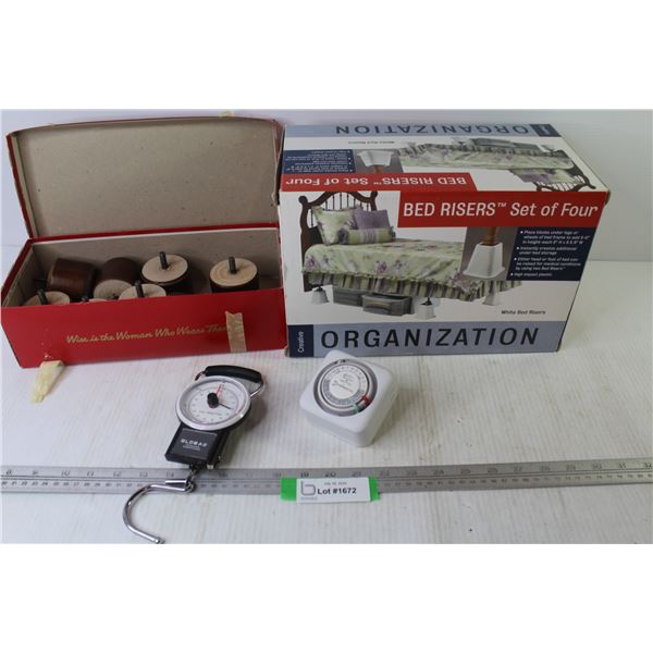Global Hand Scale - Furniture Legs - (4) Bed Risers (NIB) - Timer