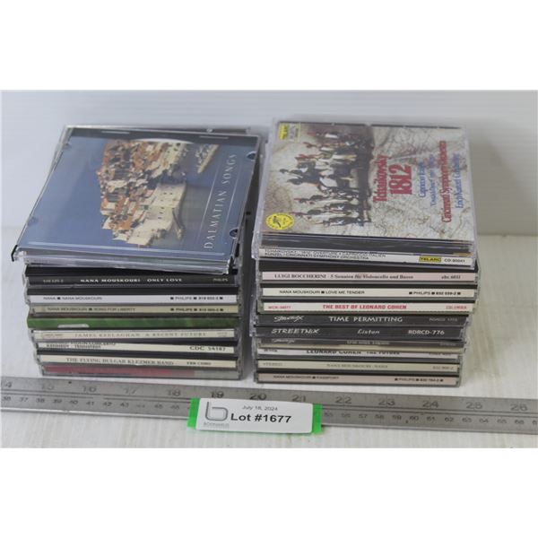 (20) CDs - Leonard Cohen - Nana Mouskouri - Nigel Kennedy - James Keelaghan - Streetnix