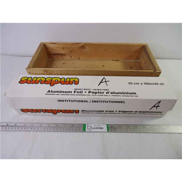 Large Box of Aluminum Foil and Wooden Box