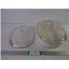 Image 1 : White Oval Casserole Dish with (2) Lids