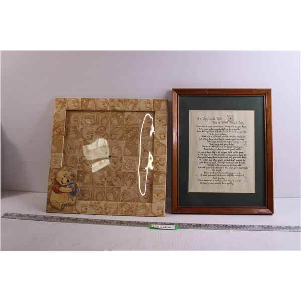 Winnie the Pooh Frame (14.5x14.5) and Framed Poem (15.5x12)