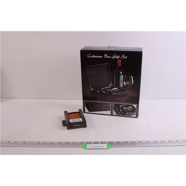Wine Bottle opening Set w/ Mini Flask - New