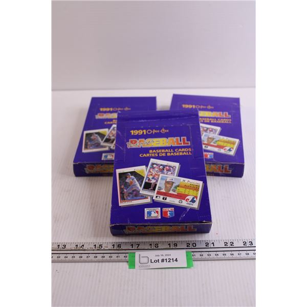 (3) Boxes of 1991 OPC Premier Baseball