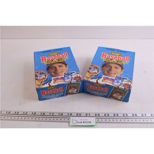 (2) Boxes of Leaf Baseball Cards