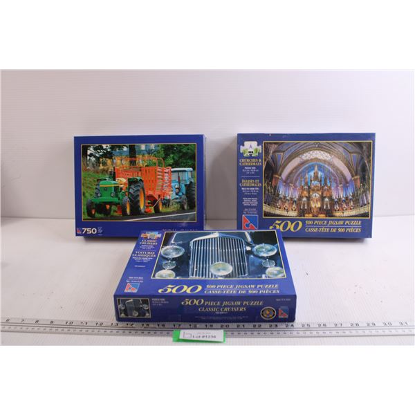 (3) Puzzles - (2) 500 Piece and (1) 750 Piece