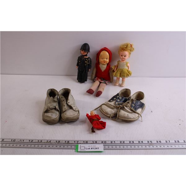 (3) Vintage Dolls (Consignor Says 1930's) + Vintage Baby or Doll Shoes