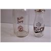 Image 2 : (2) Glass Milk Bottles w/ (12) Caps - (2) from University of Saskatchewan Dairy