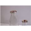 Image 3 : (2) Glass Milk Bottles w/ (12) Caps - (2) from University of Saskatchewan Dairy