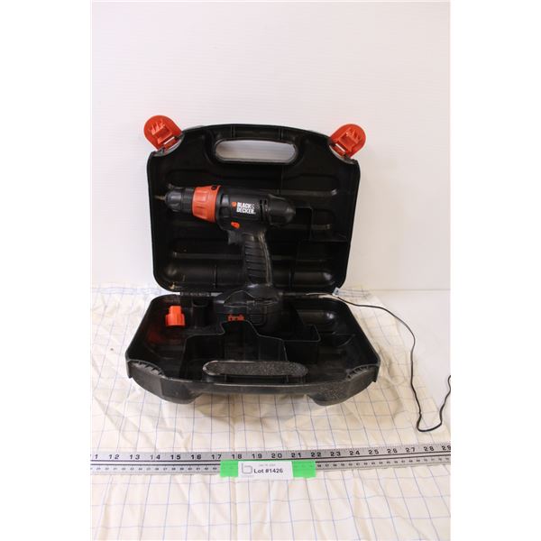 Black & Decker Battery Powered Drill in Case - as is