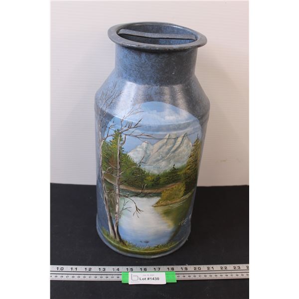 Metal Milk Jug w/Hand painting - 16" x 8"