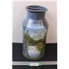 Image 1 : Metal Milk Jug w/Hand painting - 16" x 8"