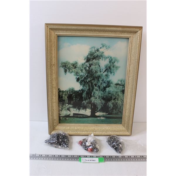 Holographic Nature Picture - 19" x 15", (3) Dungeons and Dragons Dice Packages