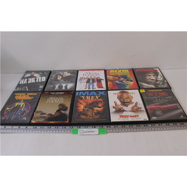 (10) DVDS: Twilight, Rambo, Imax T-Rex, Misc.