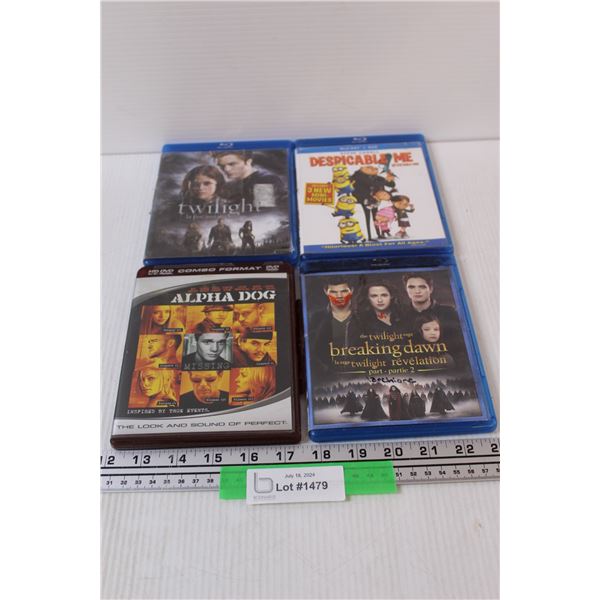 (4) Blu-Rays: Twilight, Despicable Me, Alpha Dog