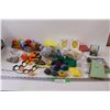 Image 1 : Lot: Party Supplies, Jar of Earrings, Yarn & Thread for Crochet, Misc.