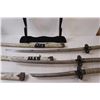 Image 4 : (3) Decorative Asian Swords w/ Wall Mount Hanger - 10" & 16" & 24" Blade Lengths (Not Sharpened)