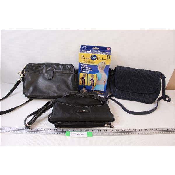 (3) Purses & Posture Support Brace