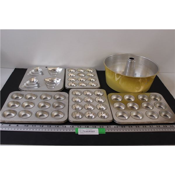 Bundt Pan, (5) Mini Cake Pans/Tart Tins - Various Shapes
