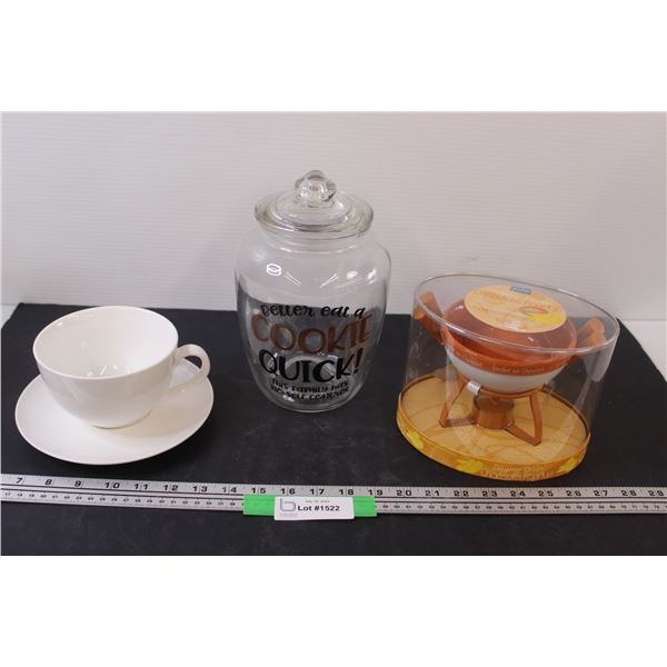 Cookie Jar, Chocolate Fondue Set, Oversized Cup & Saucer Set