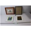 Image 1 : Empty Picture Frame - 9 1/4" x 11 1/2", (3) Pictures - 12 1/2" x 10 1/2", 8" x 10"