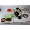 Image 1 : Cutting Boards, Measuring Cups, Tea Pot, Container, Coffee Percolator, Misc.