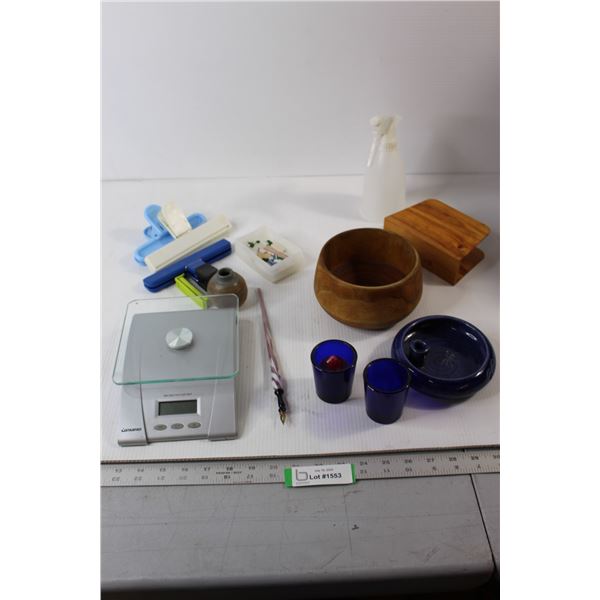 Bag Clips, Spray Bottle, Candle Holders, Scale, Glass Calligraphy