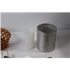 Image 5 : Meat Thermometer, Tea Pot, Flour Tin, Woven Basket, Cake Pans, Misc.