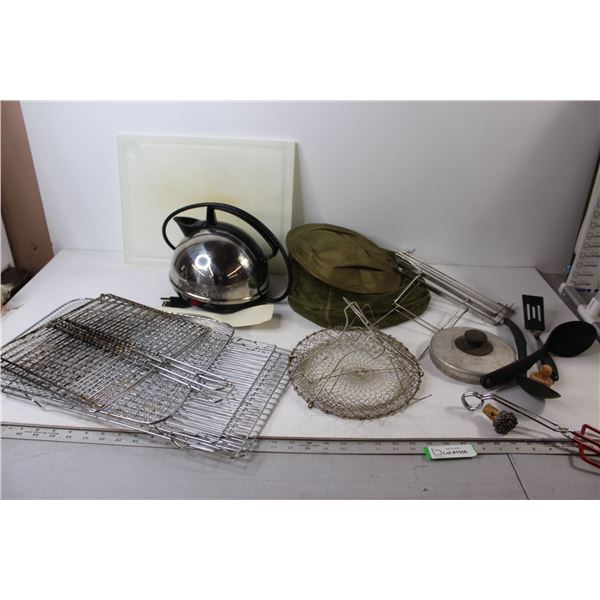 Metal Cooling Trays, Metal Collapsible Sifter, Pot Lid, Misc.