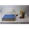 Image 1 : (7) Placemats, (2) Wash Cloths, (3) Containers, Jar of Wooden Circular Items