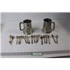 Image 1 : Souvenir Tea Spoons, (2) Metal Cups