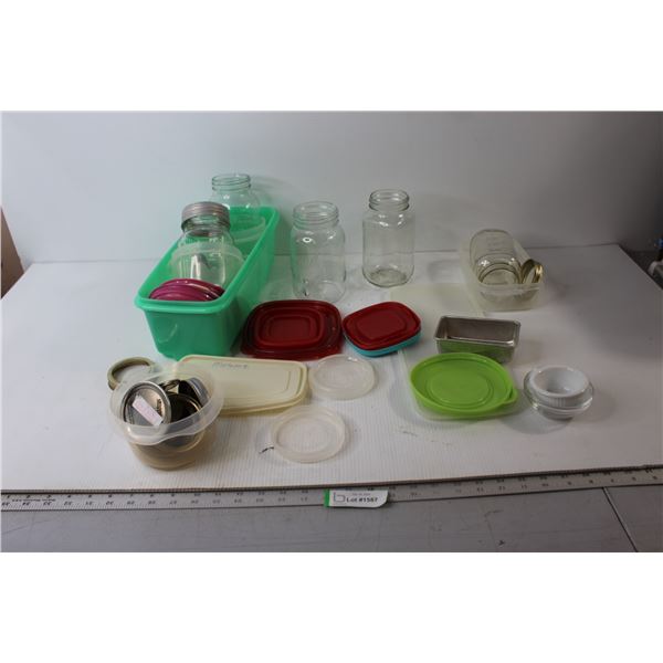 Assorted Jars & Lids for Containers