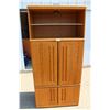 Image 1 : **Light Up Oak Cabinet/Entertainment Stand - 36"x20"x76"H