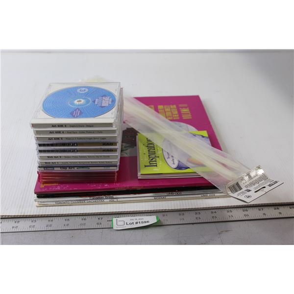 (5) Vinyl Records, (13) CD's, Zip Ties