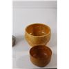 Image 3 : (2) Small Wooden Bowls, Lamp - Untested