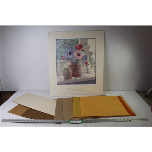 Print by Julia Rountrey (23 1/2" x 9 1/2") - Card Board Sheets - Envelopes (15 1/2" x 12")