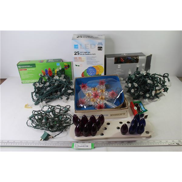 (6) Sets of Christmas Lights - Star Tree Topper (untested - extra bulbs)