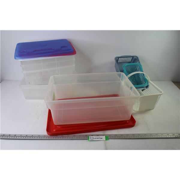 Large Rubbermaid Container w/Lid - Plastic Basketys - Plastic Containers w/Lids