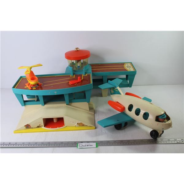 Fisher Price Airport w/Airplane & Helicopter