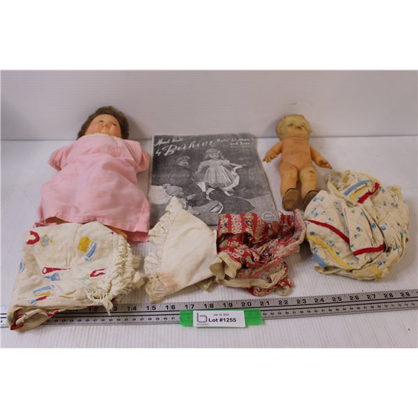 (2) Antique Dolls w/Clothing - as is