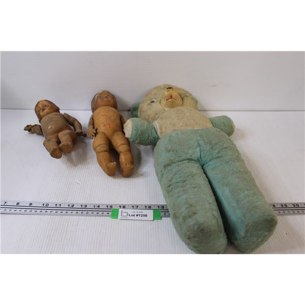 (2) Roddy 1950's Dolls & Teddy Bear - as is
