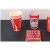 Image 3 : (2) Glass Cups (Budweiser & Coca Cola), (5) Paper Cups, (2) Coasters