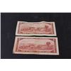 Image 4 : (2) Canadian Two Dollar Bills - 1954 (Has Scotch Tape)