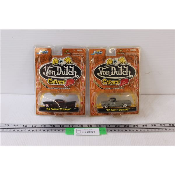 (2) Von Dutch Garage Model Cars - NIB
