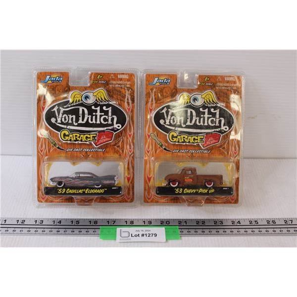 (2) Von Dutch Garage Model Cars - NIB