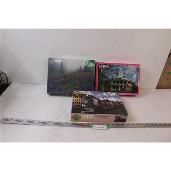 (3) Puzzles: Lavender Fields, Venice, Architecture Building - as is