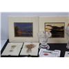 Image 2 : (2) Glass Vases, Framed Pictures, Flowers & Embroidery, Vintage Play Booklets, Various Cards