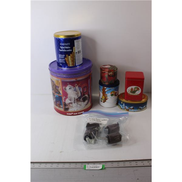Bed Frame Casters, (6) Tins - Largest - 11 1/2"H x 10" Diameter